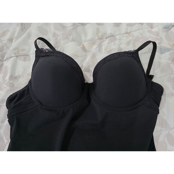 Native Intimates size 38C Body Briefing Sliming Bodysuit Snap Closure Black - Picture 3 of 6